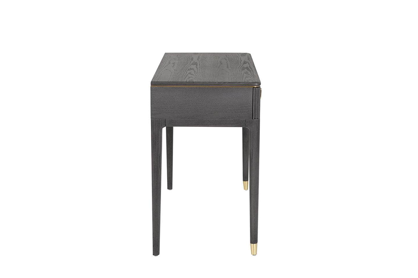 Vida Living Dressing Table DILETTA 2 DRAWER DRESSING TABLE Ebony | Ash Wood & Brushed Brass by Vida Living