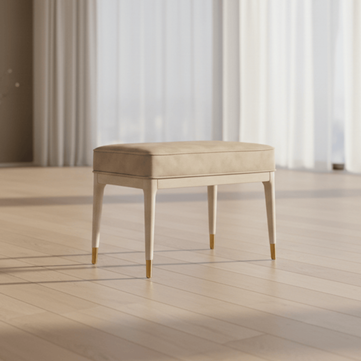 Vida Living Dressing Table Stool DILETTA DRESSING STOOL Stone | Sand Velvet Upholstery by Vida Living