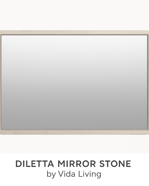 DILETTA MIRROR Stone | Ash Frame by Vida Living