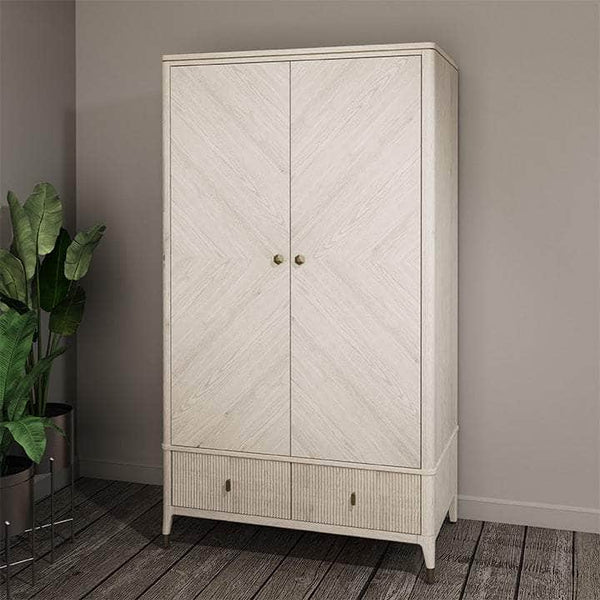 DILETTA 2 DOOR WARDROBE Stone | Ash Wood Veneer by Vida Living