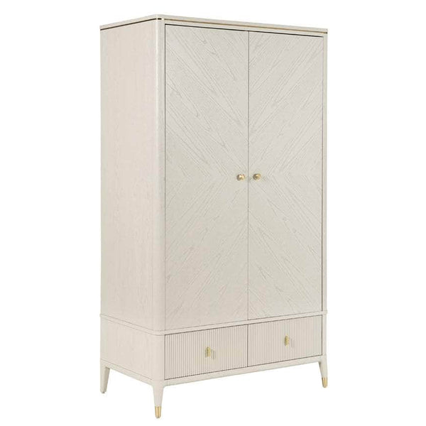 DILETTA 2 DOOR WARDROBE Stone | Ash Wood Veneer by Vida Living