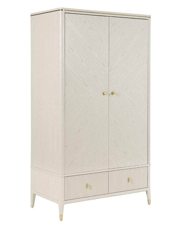 DILETTA 2 DOOR WARDROBE Stone | Ash Wood Veneer by Vida Living