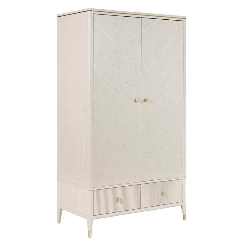 DILETTA 2 DOOR WARDROBE Stone | Ash Wood Veneer by Vida Living