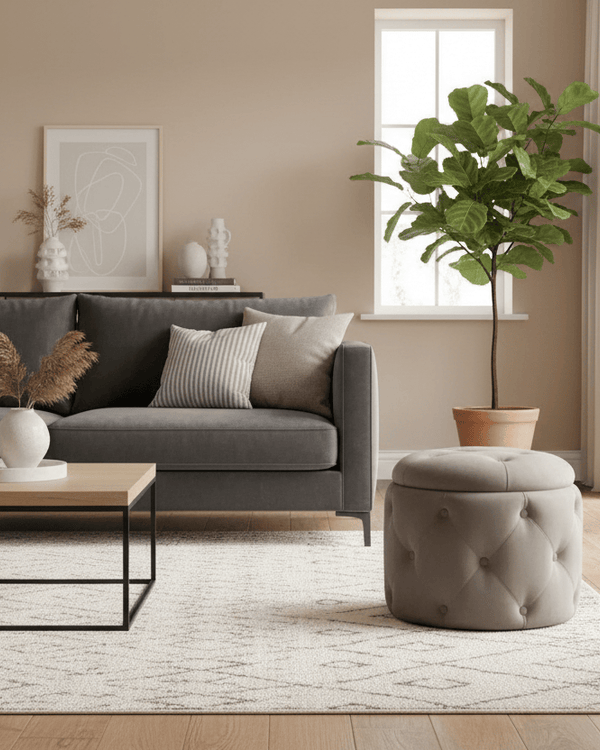 NICOLETTE FOOTSTOOL - PEWTER by Vida
