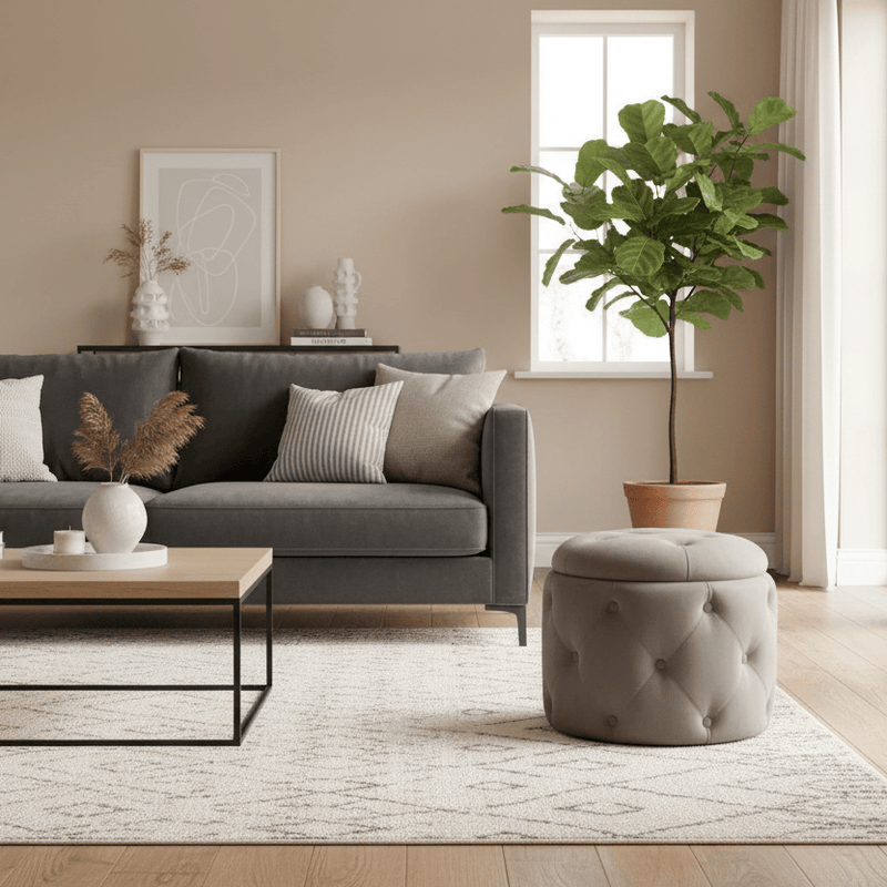 NICOLETTE FOOTSTOOL - PEWTER by Vida