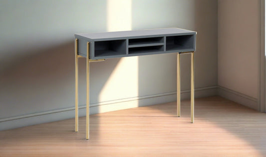 Vida Table Grey/Gold accent Madrid Console Desk 900 (2 colours styles available)