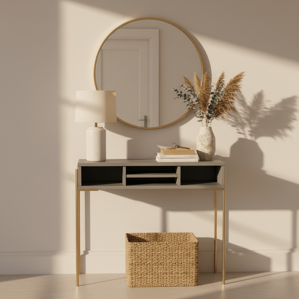 Vida Table Grey Madrid Console Desk 900 by Vida Home