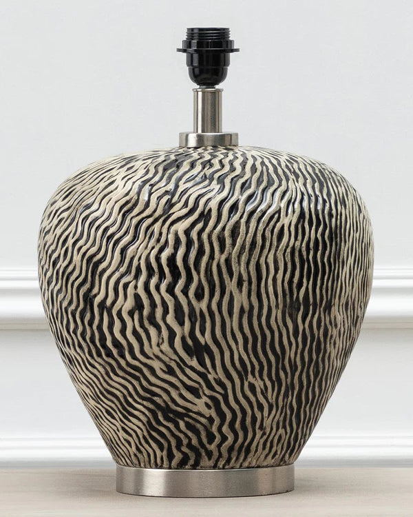 Alcina Grey Ceramic Lamp base by Voyage Maison