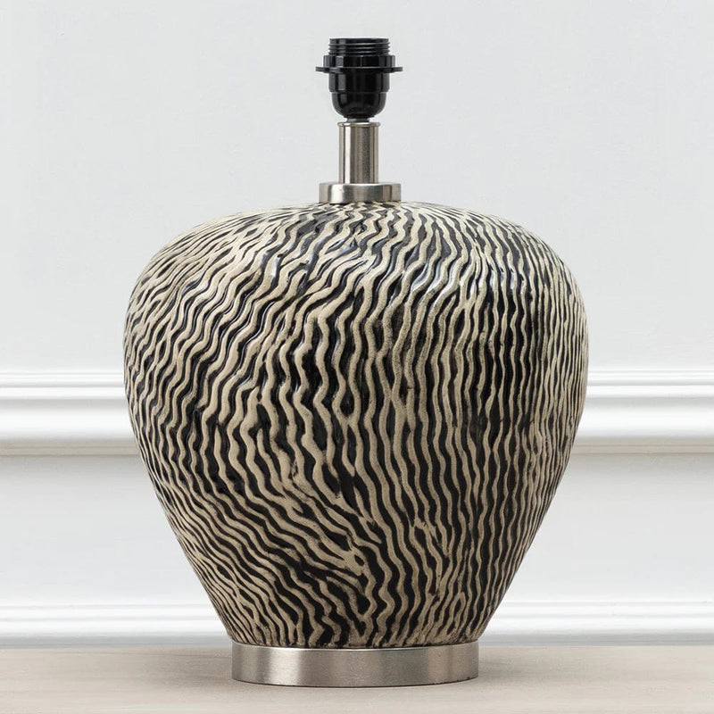 Alcina Grey Ceramic Lamp base by Voyage Maison
