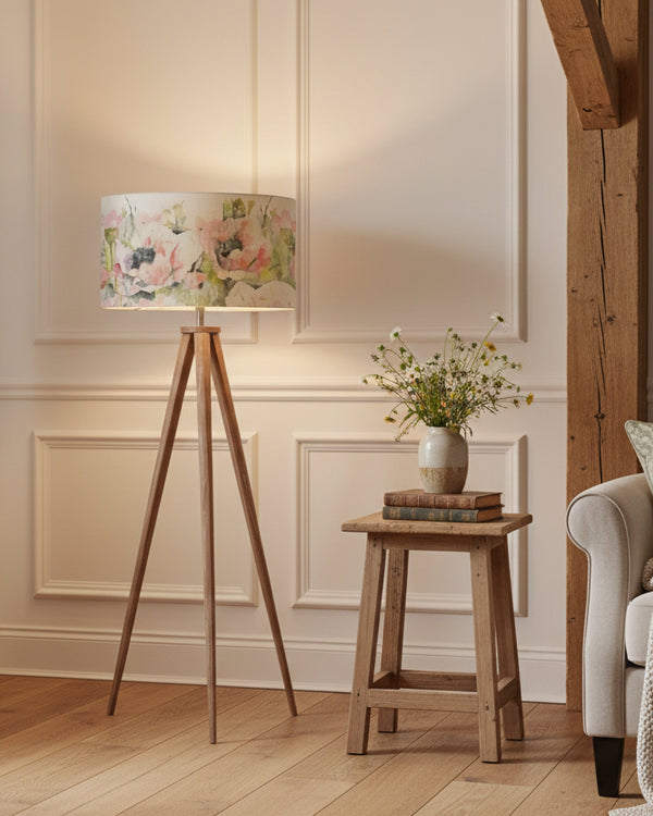 VOYAGE MAISON ARATUS TRIPOD FLOOR LAMP WITH PAPAVERA SWEETPEA SHADE  by Voyage Maison