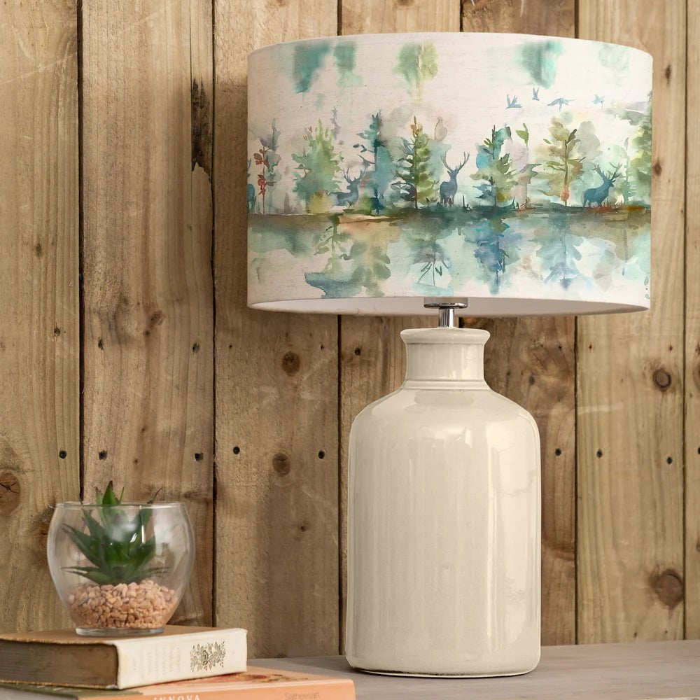 Voyage Maison Cream ELSPETH & WILDERNESS TOPAZ EVA COMPLETE TABLE LAMP BUNDLE (3 base colours to choose from)