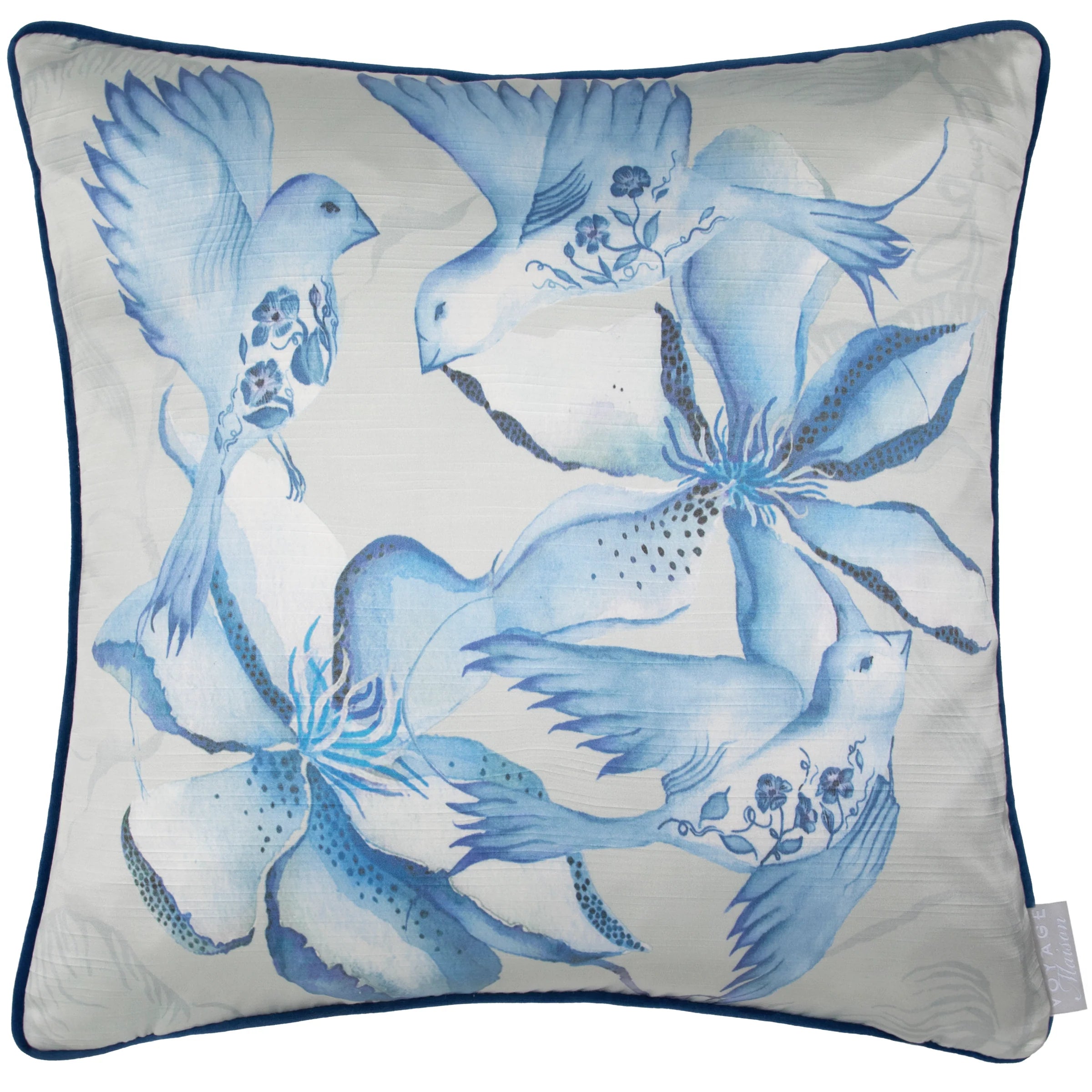 Voyage Maison Cushions Floella Square Cushion in Blue 50cm x 50cm