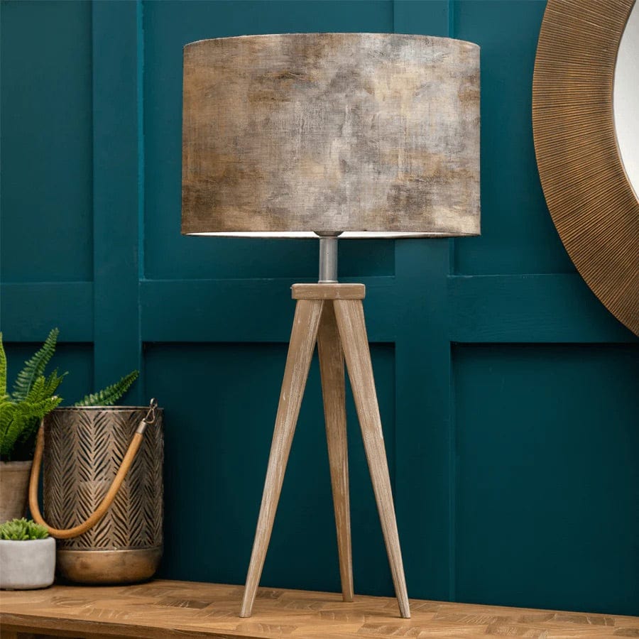 Voyage Maison Interior Design Range 57cm Table Lamp with 40cm shade Aratus Tripod Floor & Table Lamps with Monet Ironstone Shade