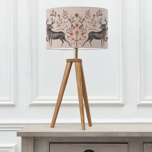 Voyage Maison Interior Design Range 57cm Table Lamp with 40cm shade //CLEARANCE// Aratus Grey Wash Tripod Floor & Nut Table Lamps with Katsura Edo Mulberry Shade