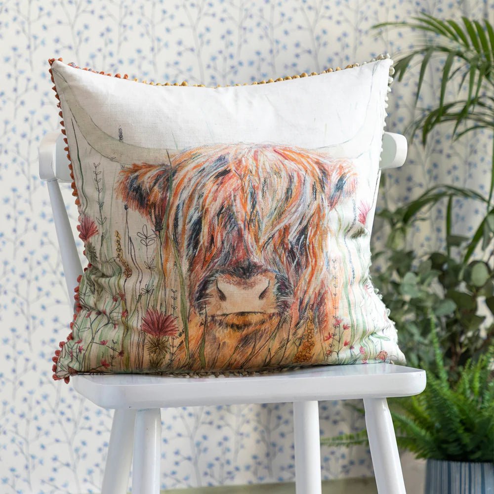 Voyage Maison Interior Design Range ALFIE PRINTED CUSHION SILVER or LINEN