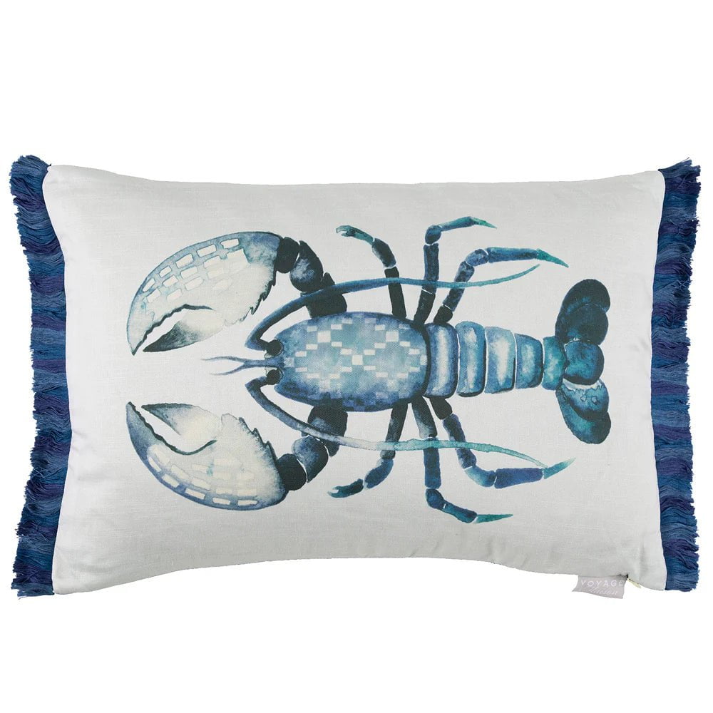 Voyage Maison Interior Design Range Cobalt GERROA PRINTED FEATHER CUSHION in COBALT or SEAFOAM