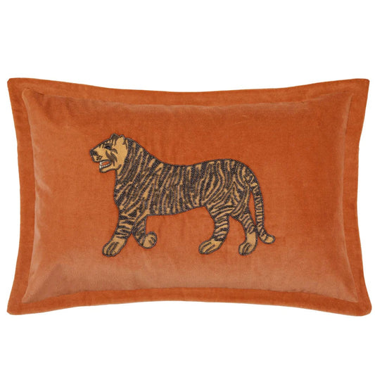 Voyage Maison Interior Design Range DURGA EMBROIDERED FEATHER CUSHION CINNAMON - 45 x 65cm