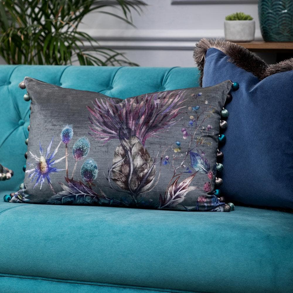 Voyage Maison Interior Design Range Elysium Velvet Cushion - 45x65cm (Colour variants: SAPPHIRE  / RUSSET / VIOLET)