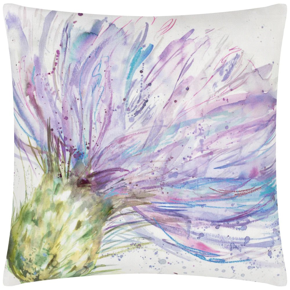 Voyage Maison Interior Design Range EXPRESSIVE THISTLE OUTDOOR CUSHION in PURPLE