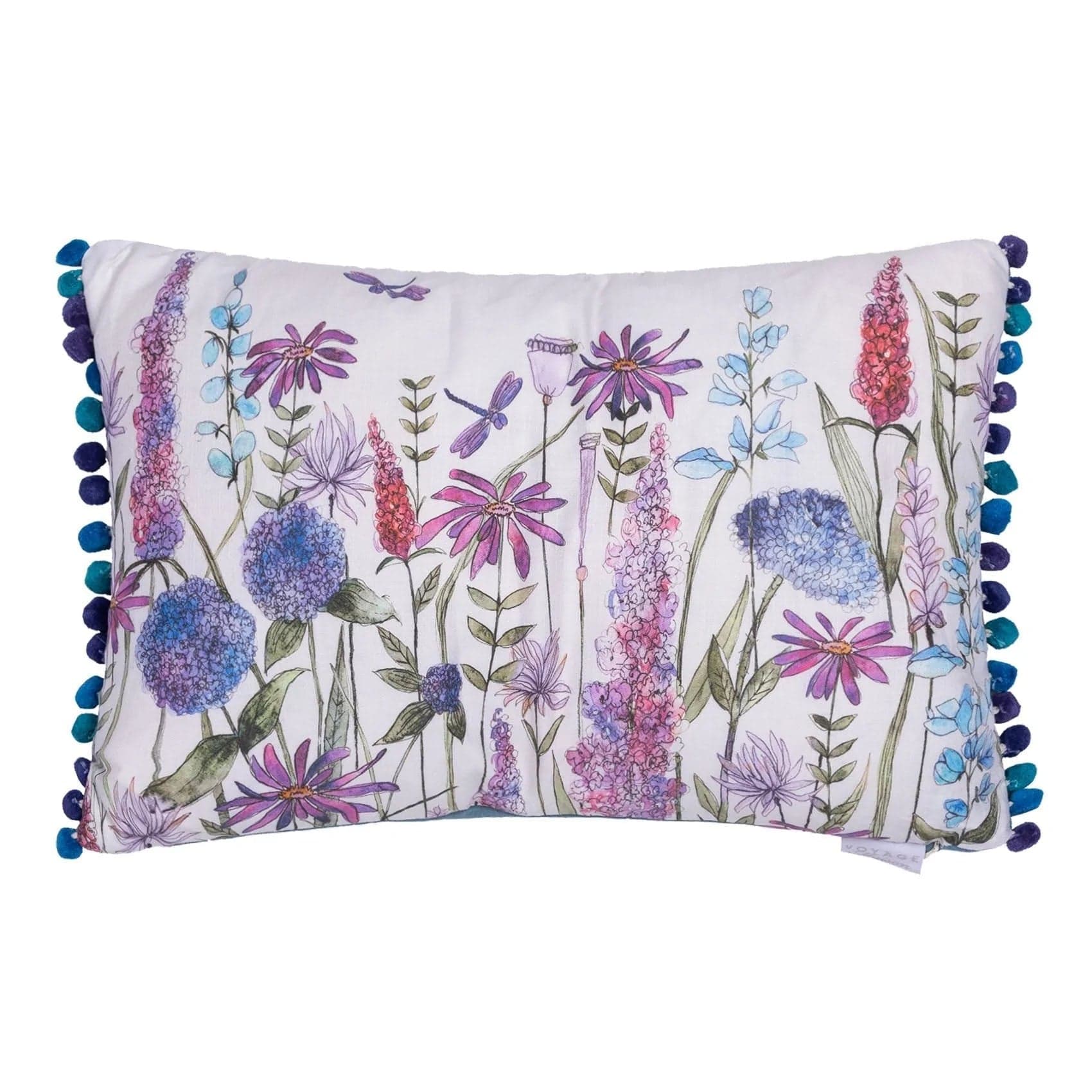 Voyage Maison Interior Design Range Florabunda Bluebell Ecru Cushion - 60x40cm