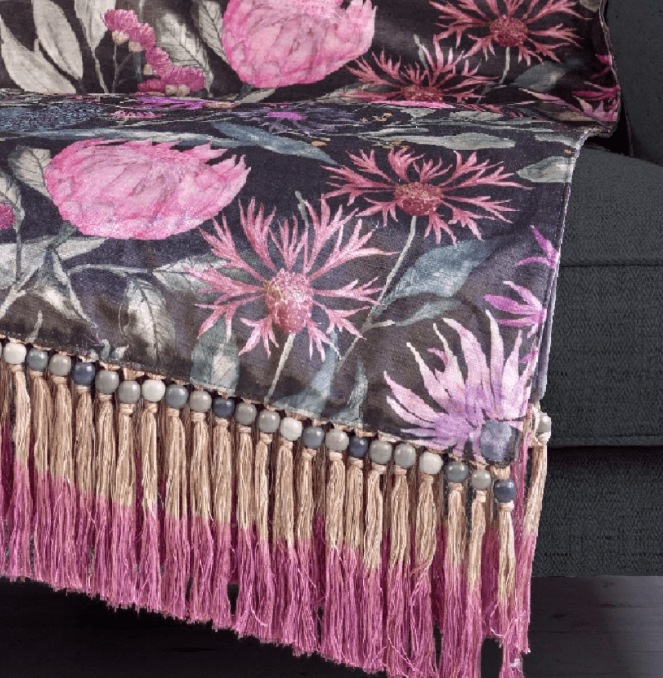 Voyage Maison Interior Design Range Fortazela Onyx Velvet Throw - 136x200cm