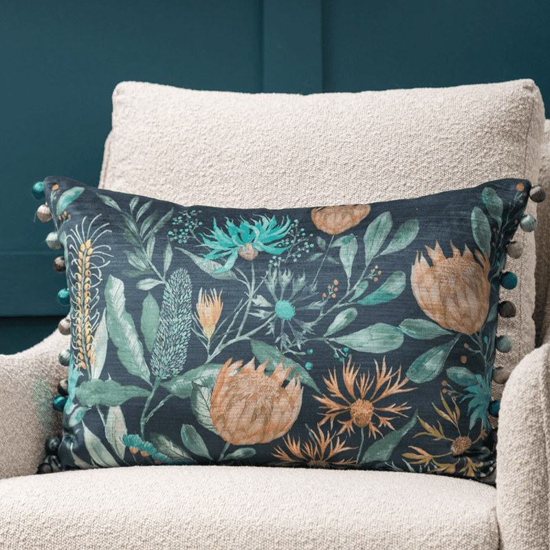 Fortazela Sapphire Velvet Cushion by Voyage Maison