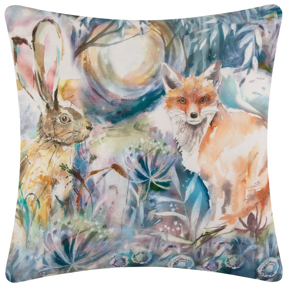 Voyage Maison Interior Design Range FOX AND HARE OUTDOOR CUSHION in TRUE BLUE