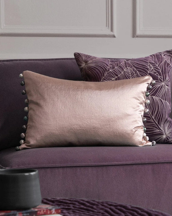 Glaze Coral Satin Cushion by Voyage Maison