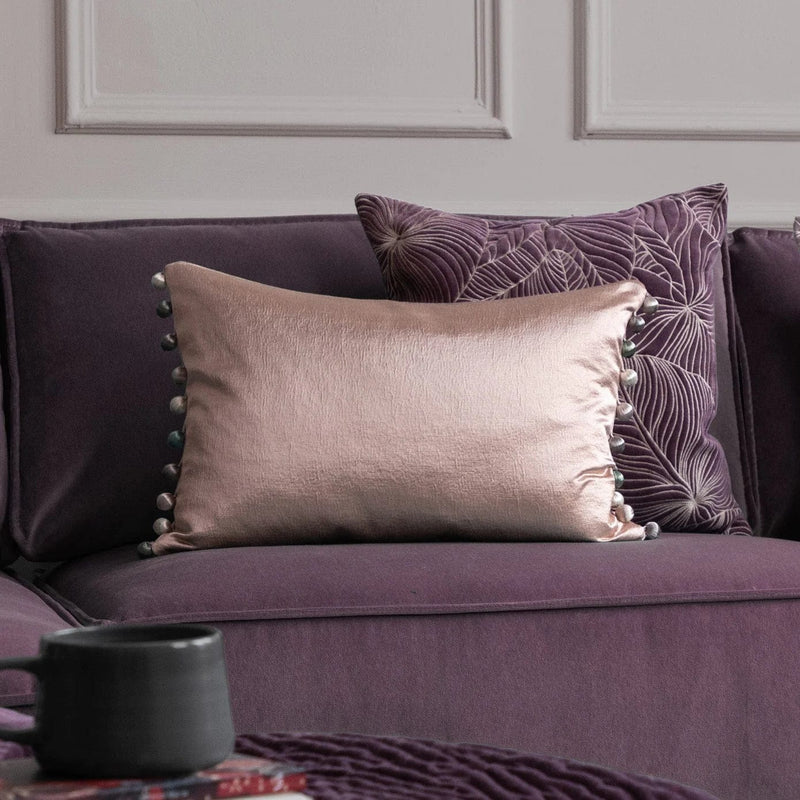 Glaze Coral Satin Cushion by Voyage Maison