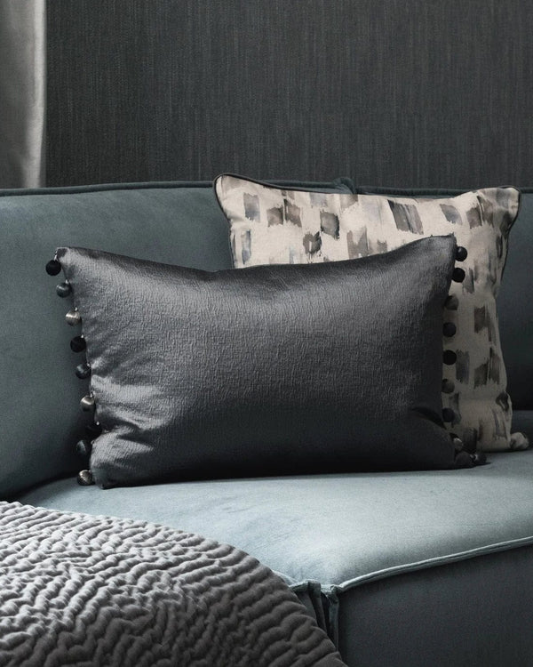 Glaze Iron Satin Cushion by Voyage Maison