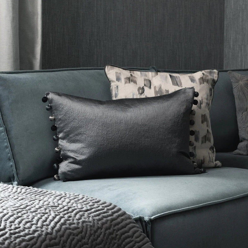 Glaze Iron Satin Cushion by Voyage Maison