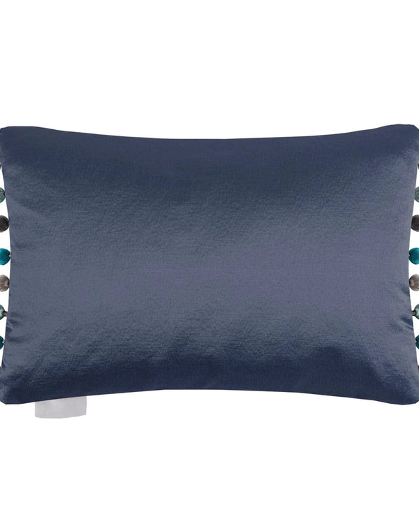 Glaze Navy Satin Cushion by Voyage Maison