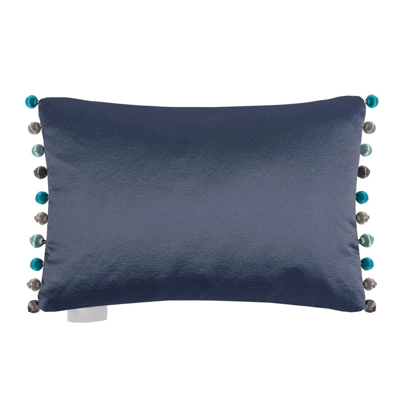 Glaze Navy Satin Cushion by Voyage Maison