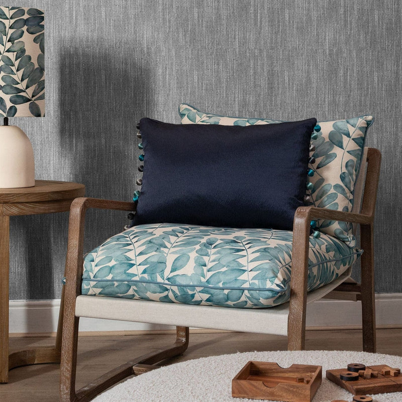 Glaze Navy Satin Cushion by Voyage Maison