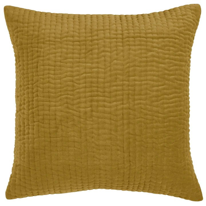 Voyage Maison Interior Design Range Haze Embroidered Feather Cushion Mustard -  50x50cm