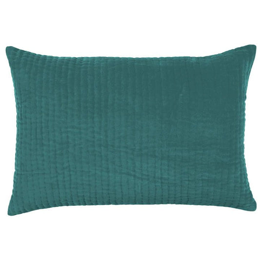 Voyage Maison Interior Design Range Haze Embroidered Feather Cushion Ocean -  40x60cm
