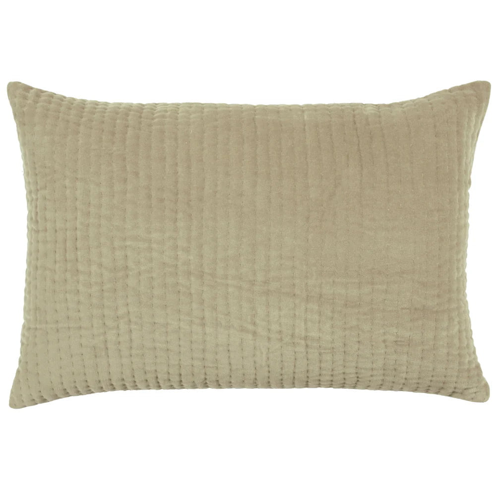 Voyage Maison Interior Design Range Haze Embroidered Feather Cushion Quartz-  40x60cm