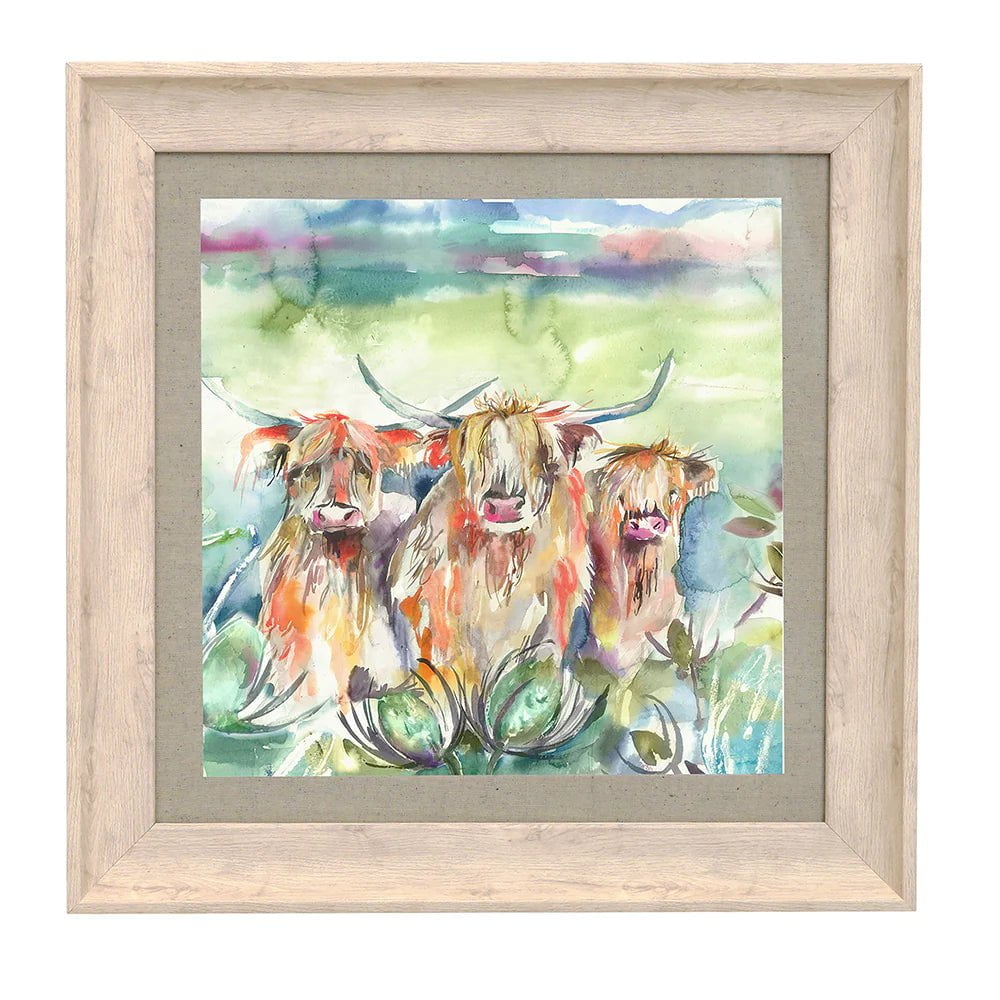 Voyage Maison Interior Design Range Heilan Herd Birch Framed Print - 46x46cm or 68x68cm