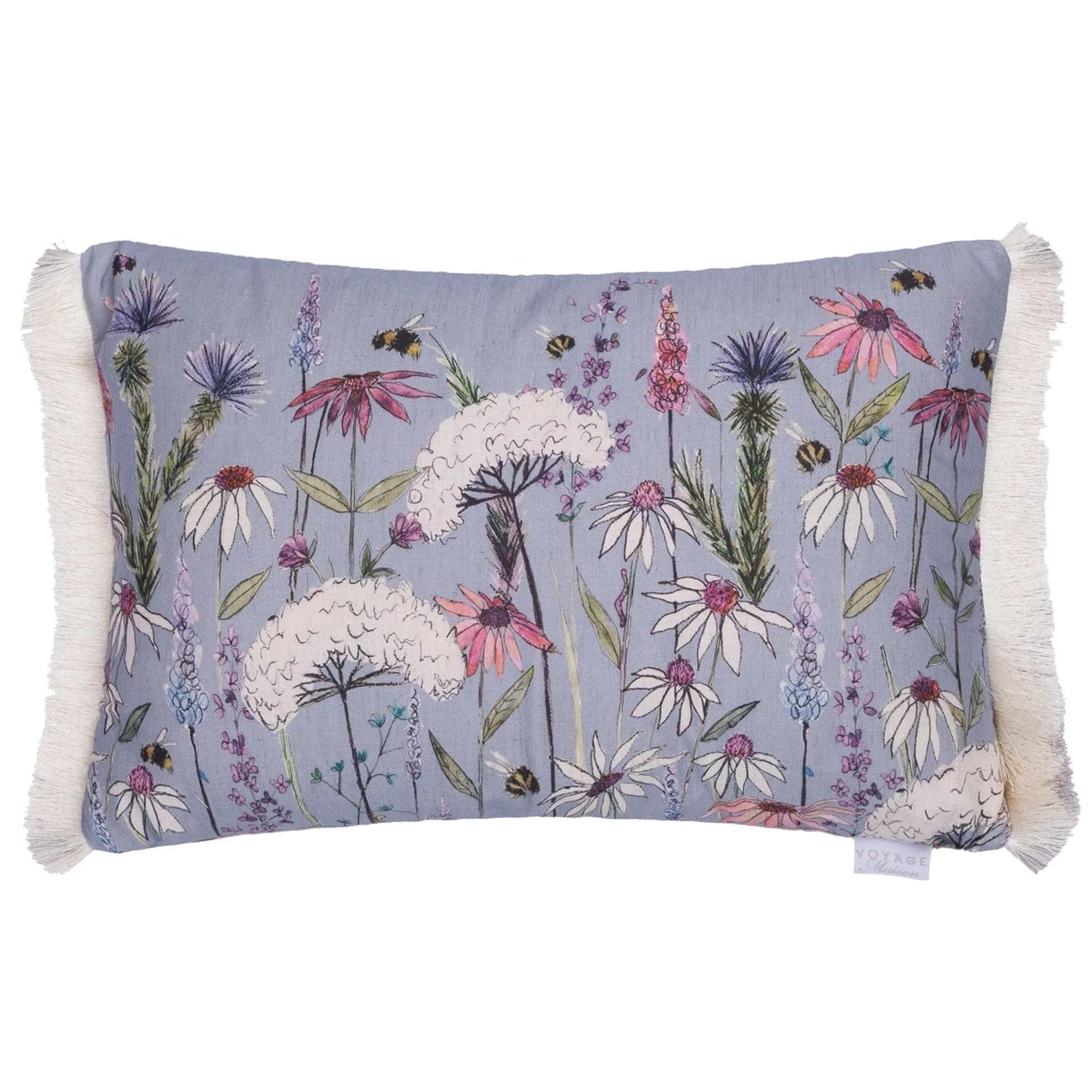 Voyage Maison Interior Design Range HERMIONE PRINTED FEATHER CUSHION BLUEBELL