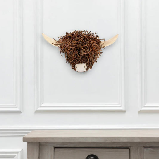 Voyage Maison Interior Design Range Highland Cow Wooden Wall Sculpture