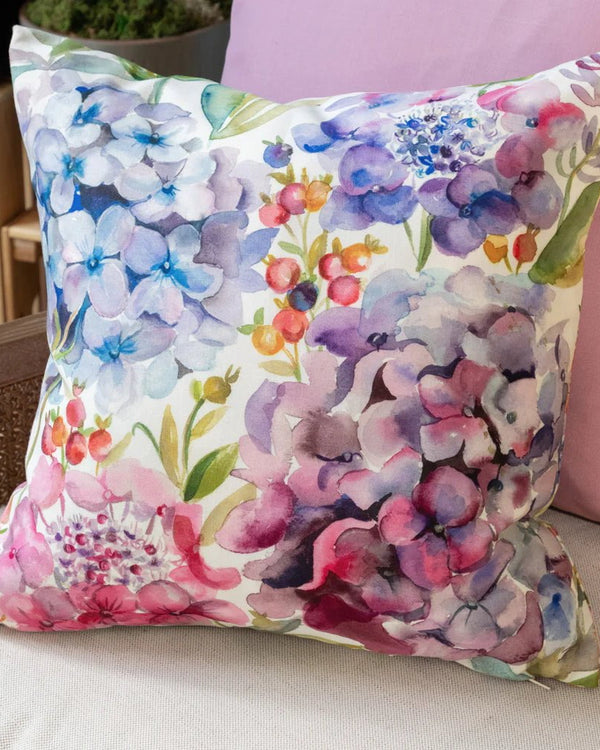 HYDRANGEA OUTDOOR CUSHION PURPLE by Voyage Maison