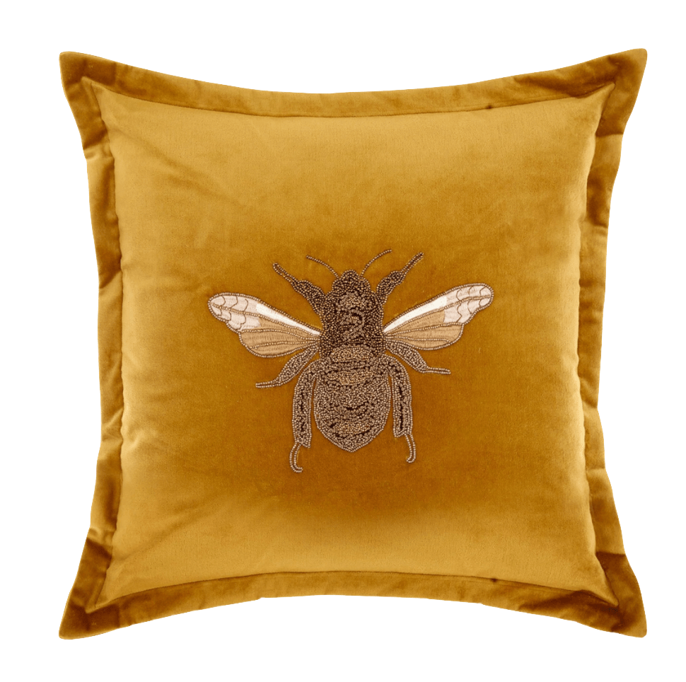 Voyage Maison Interior Design Range Layla Mustard Velvet Cushion - 50x50cm