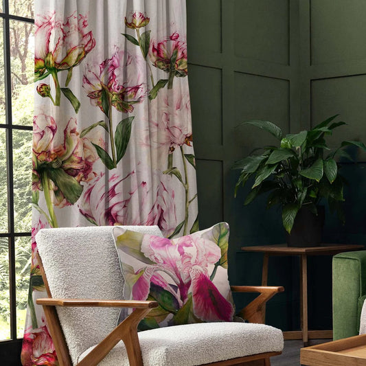 Voyage Maison Interior Design Range Marie Burke Heligan Fuchsia Pencil Pleat Linen Curtains - 66”x118” (170cm x 300cm)