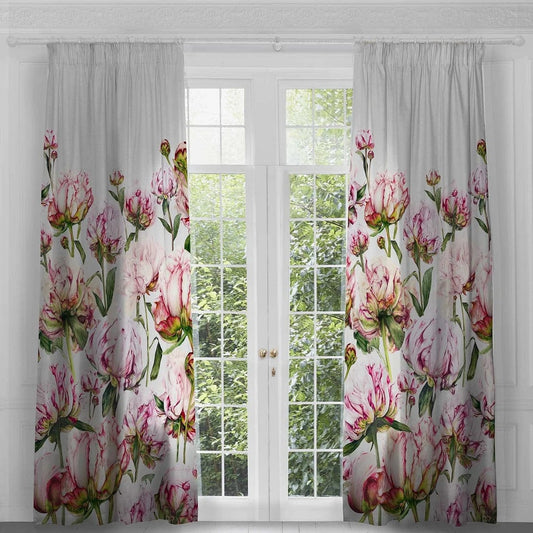 Voyage Maison Interior Design Range Marie Burke Heligan Fuchsia Pencil Pleat Linen Curtains - 66”x118” (170cm x 300cm)