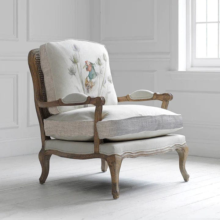 Voyage Maison Interior Design Range Oak colour frame / Pheasant FLORENCE (Louis style) CHAIR various fabric designs to choose from