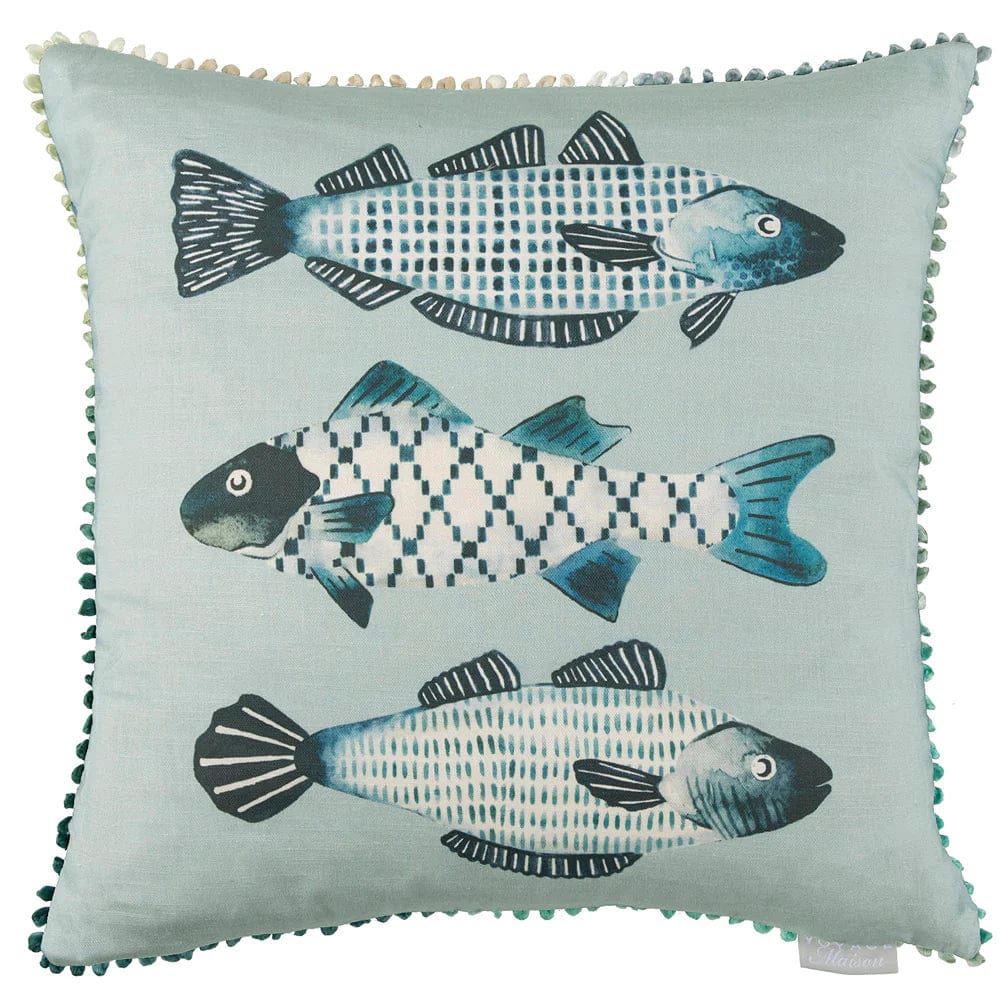 Voyage Maison Interior Design Range OTTO PRINTED FEATHER CUSHION SEAFOAM