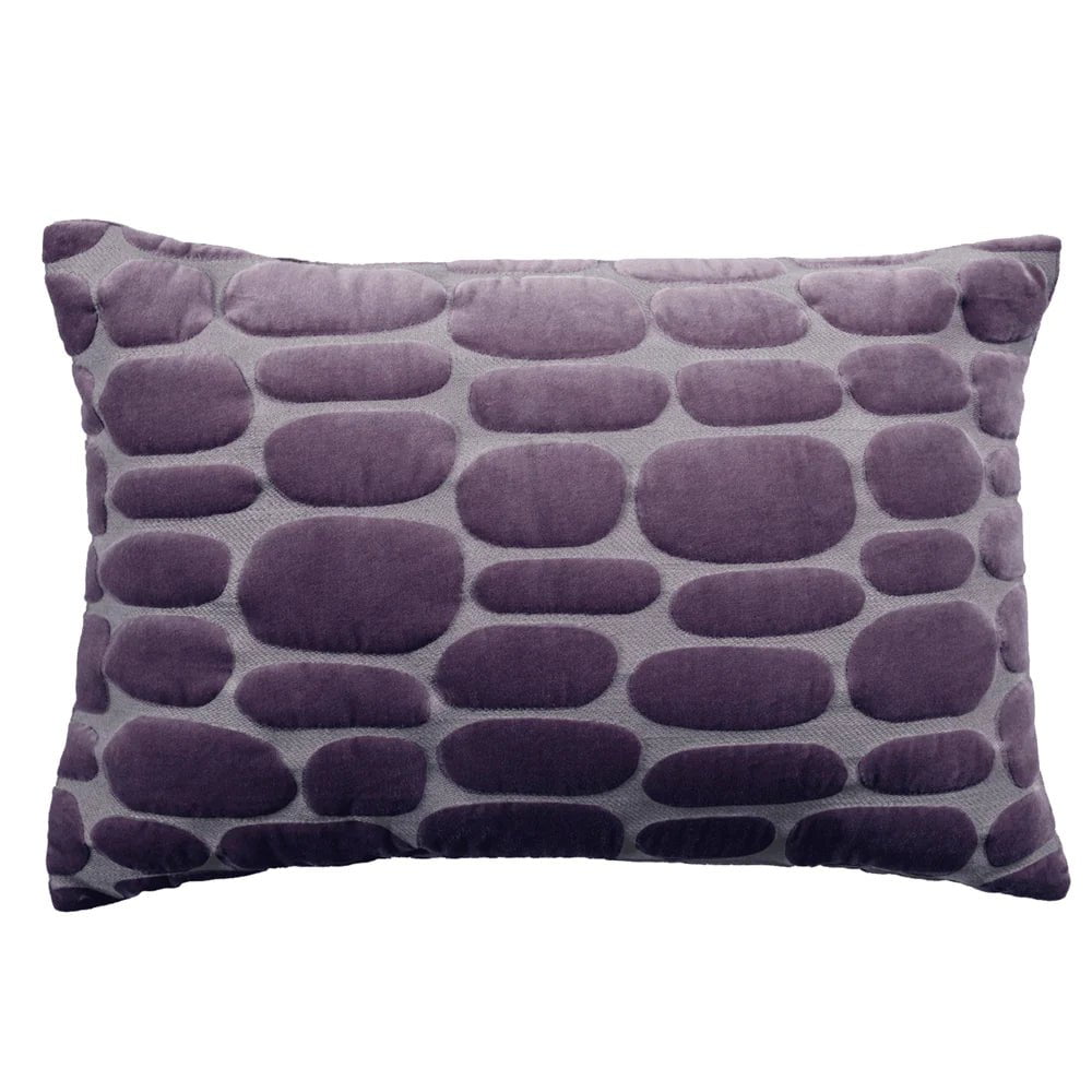 Voyage Maison Interior Design Range Plum Boulder Embroidered Cushion 40x60cm (Available in 8 colours)