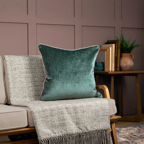 Voyage Maison Interior Design Range Rimini Chenille Azure Velvet Cushion - 55x55cm