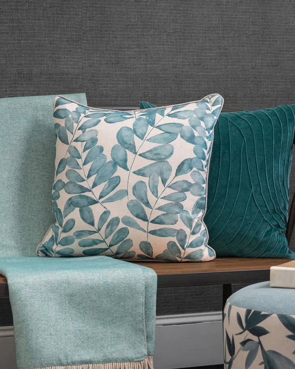 Rowan Printed Cushion Aqua by Voyage Maison