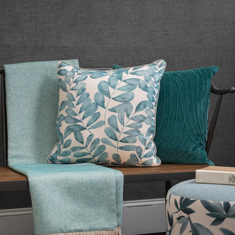 Rowan Printed Cushion Aqua by Voyage Maison